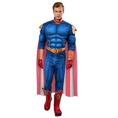 Image of Rubie&#039;s 702355XL000 The Boys Homelander Deluxe Costume Adults Fancy Dress, Multicoloured, XL