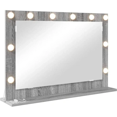 Image of vidaXL Vanity Mirror Grey Sonoma Particle board 80 x 55 18 cm
