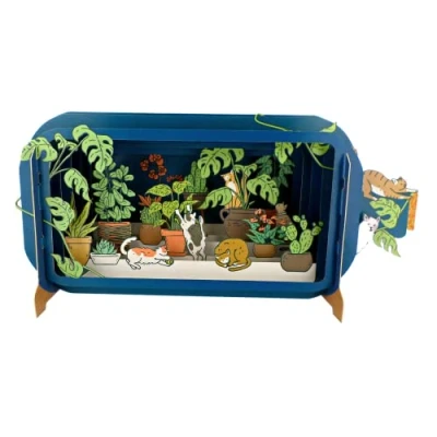 Image of Message in A Bottle Play Cats Pop Up Any Occasion Greeting Card by Alljoy Cards MIB179