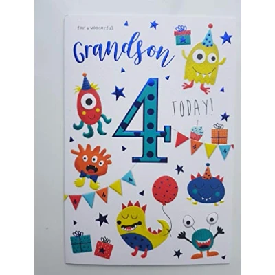 Image of To A Special Grandson on your 4th Birthday Card 7797CG