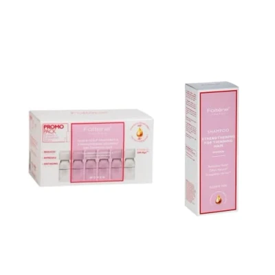 Image of Kit Foltene Hair &amp; Scalp Treatment For Women 12 Vials + Shampoo 200 ml