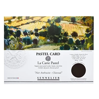 Image of Sennelier La Carte Pastel Card Pochette, 15.75&quot; x 11&quot;, Monochromatic Charcoal