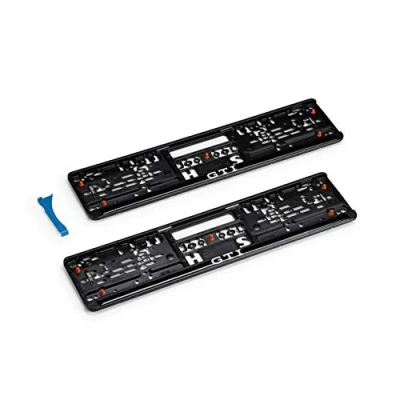 Image of Volkswagen 5HV087703A Number Plate Holder with GTI Lettering, Pack of 2, Black