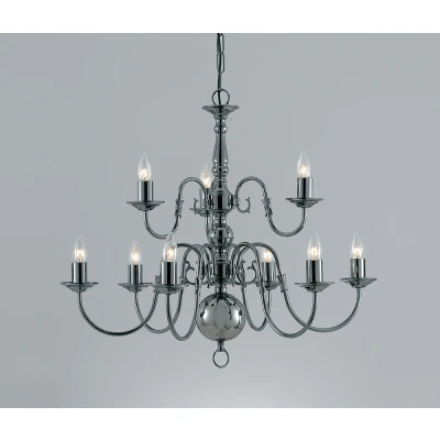 Image of Flemish Gun Metal 9 Arm Chandelier