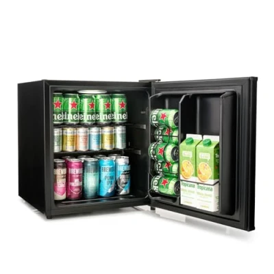 Image of Subcold Cave50 LED Solid Door Beer Fridge for Wine &amp; Drinks Mini Chiller with Can Dispenser Lockable Bedrooms Quiet Small Frost Free Larder 44 Cans (Black)