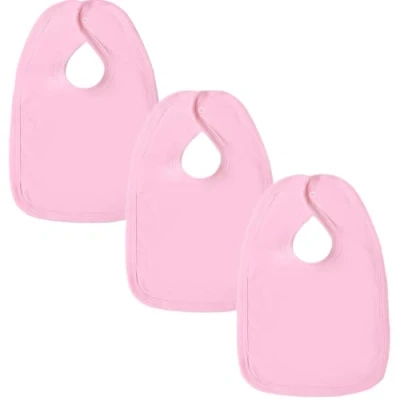 Image of Baby Bibs, Premium Cotton Dribble British Made for Boys &amp; Girls, Newborn 0 6 Months, 3 Pack, Pink