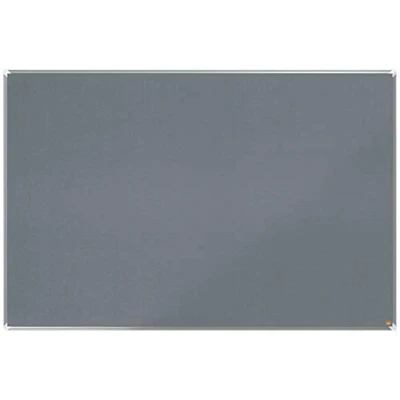 Image of Nobo Felt Notice Board, 1800 x 1200 mm, Aluminium Trim, Corner Wall Mounting, Premium Plus, Grey, 1915199