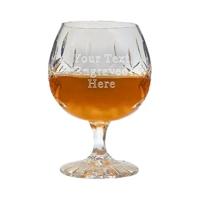 Image of County Engraving Personalised Crystal Brandy Glass in Silk Lined Gift Box Enter Your Own Custom Text