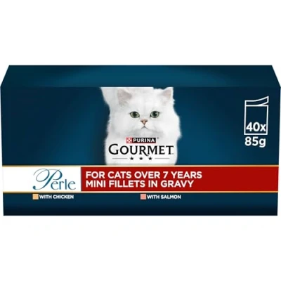 Image of GOURMET Perle Senior 7+ Mini Fillets in Gravy Wet Cat Food 40x85g