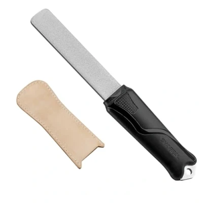 Image of SHARPAL 127N Dual Grit (Coarse 325 / Extra Fine 1200) Diamond Sharpening Stone with Leather Strop, Tool Sharpener for Knife, Axe, Lawn Mower Blade, Garden Shears, Chisels, Spade and All Blade Edge