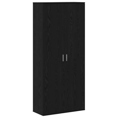 Image of vidaXL Highboard Black Oak 80x35x180 cm Engineered Wood