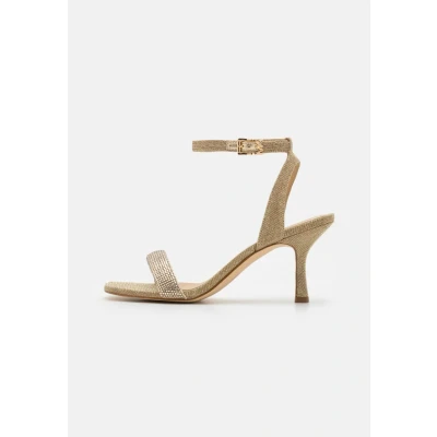 Image of Michael Kors Carrie High heeled sandals, Women&#039;s, Size: 8, Pale gold Textile