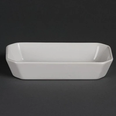 Image of Olympia Whiteware Oblong Hors D&#039;Oeuvre Dishes 185mm Porcelain Oven Pan 6pc
