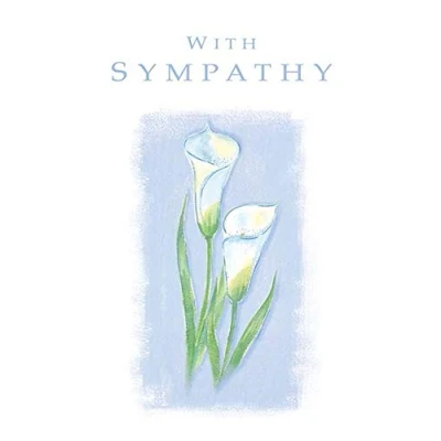 Image of Piccadilly Greetings LOVELY WHITE FLOWERS WITH SYMPATHY GREETING CARD