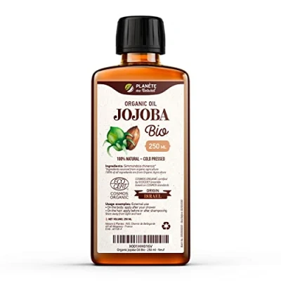 Image of Organic Jojoba oil 250 ml Pure &amp; Natural Cold Pressed