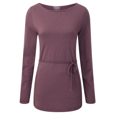 Image of Craghoppers Womens/Ladies Fairview Tunic Long Sleeve Top (Rosehip Pink Combo) Rose Size 6 UK