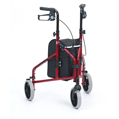 Image of Drive Devilbiss Red Lightweight Aluminium Tri Walker with Vinyl Bag