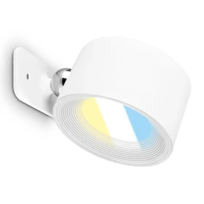 Image of Briloner LED wall light Tari, rechargeable, white, CCT, touch dimmer, USB