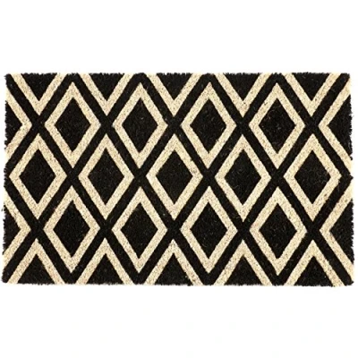 Image of Entryways Coir with PVC Backing Rhombi Non Slip Doormat 40 x 60 1.4 cm