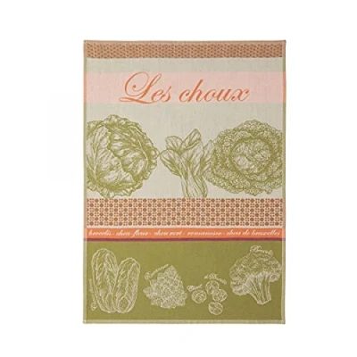 Image of Coucke Cotton Jacquard Tea Towel, Vegetables, (Cabbage)