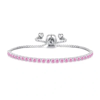 Image of Philip Jones Light Pink Tennis Friendship Bracelet Created with Zircondia® Crystals
