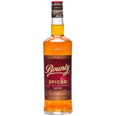 Image of Bounty Spiced: Rum with natural flavours Distilled, blended and bottled in Saint Lucia 40% Alcohol, 700ml Perfect base for Long Drink