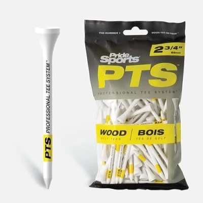 Image of PTS Unisex Golf Wooden Tees 2 3 4 bag of 100 Tees, 100, UK