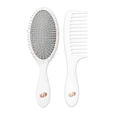 Image of T3 Detangle Duo Brush Set Detangling and Shower Comb to Disperse Liquid &amp; Wet Hair For All Lengths Textures