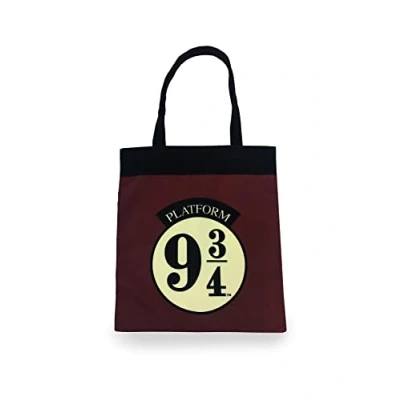 Image of Groovy Uk Harry Potter Platform 9 3/4 Design Tote Bag, Brown/Black