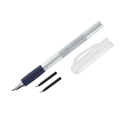 Image of Modelcraft Swivel Craft Knife Pen Style 360 Cutter with 2 Spare Blades,Silver,15cm