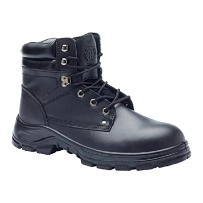 Image of Blackrock Ultimate S3 Water Resistant Safety Boots with Anti Static Protection, Black Leather Hiker Steel Toe Cap and Protective Midsole, Ankle Support, Lightweight Boots, Size 8 / EU 42