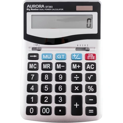 Image of Aurora DT303 Calculator (Desktop, Basic Calculator, 12 Digits, 1 Lines, Silver)