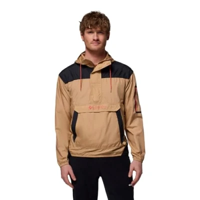 Image of Columbia Men&#039;s Challenger 2 Windbreaker, Lightweight Windbreaker Jacket, Canoe/Black, XX Large