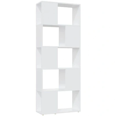 Image of vidaXL Book Cabinet Room Divider White 60x24x155 cm Engineered Wood