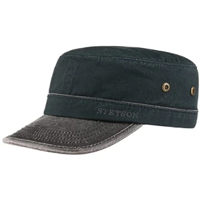 Image of Stetson Katonah Cotton Army Cap Women/Men Military Metal Buckle, with Peak Summer Winter L (58 59 cm) Navy