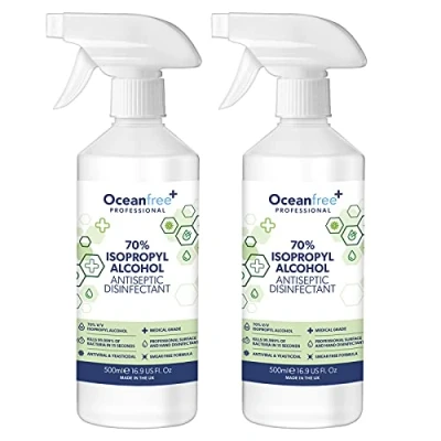 Image of IPA Disinfectant Rubbing Isopropyl Alcohol 500ml Kills 99% Bacteria, Germs Sanitiser Sanitizer (Pack of 2)