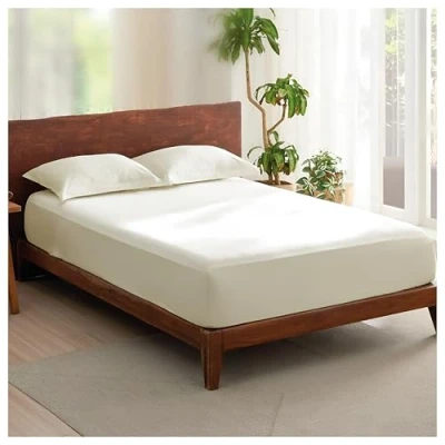 Image of Rehan &amp; Co 100% Egyptian Cotton Fitted Sheets 300 Thread Count Breathable Hotel Qulaity Bedding 12 / 30cm Deep Bed Sheet. (Cream Sheet, Single)
