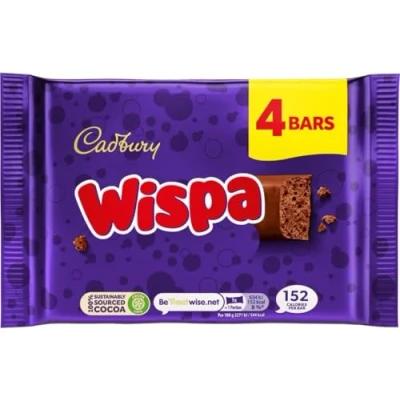 Image of Cadbury Wispa Chocolate Bar, 4 x 23.7g