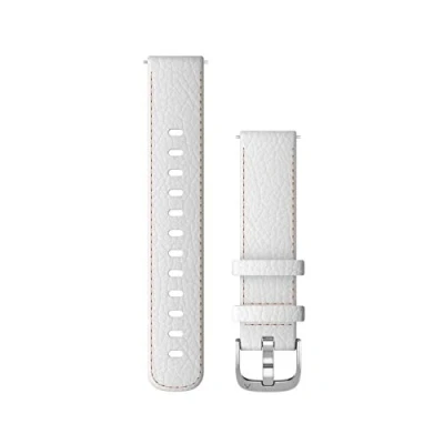 Image of Garmin Quick Release 18mm White Leather Strap Stylish &amp; Durable Watch Accessory for Runners