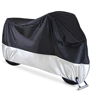 Image of Motorcycle Cover Waterproof Outdoor, Motorbike 210D Oxford All Season Indoor Outdoor Rain UV Dust Protective with Anti theft Aluminum Lock Hole (XL 230X95X125cm)