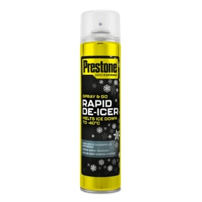 Image of Prestone De Icer, Anti Freeze Spray For Car Window, Fast Acting Icer Car, No Works Faster, Prevents Re &amp; Melts Ice At 40C, Essential Accessories, Rapid Deicer, 600ml