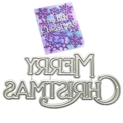 Image of Baokuan Merry Christmas Letters Metal Die Cuts, Words Stencils Diy Crafts Cards Cutting Dies Cuts for Embossing Card Making