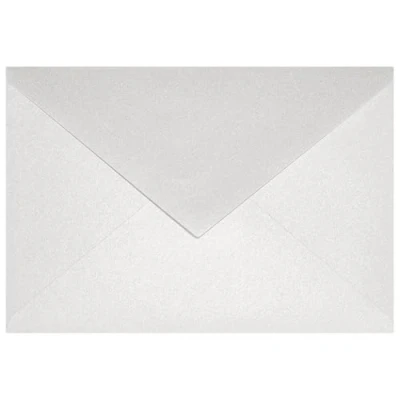 Image of Netuno 25 Pearlescent White envelopes DIN C6 114x162mm 4.49x6.39 inches 120gsm Aster Metallic gummed Pointed Flap no Window for Invitations Wedding Christmas Birthday Greeting Card invites RSVP