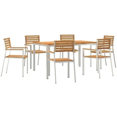 Image of vidaXL 7 Piece Garden Dining Set Solid Wood Teak