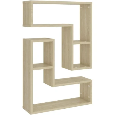 Image of vidaXL Wall Shelf 2 pcs Sonoma Oak 50x15x50 cm Engineered Wood