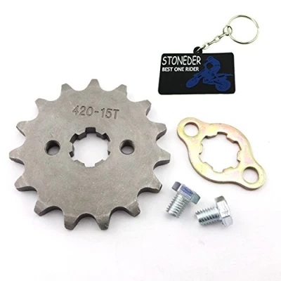Image of STONEDER 420 15 Tooth 17mm Front Chain Sprocket Gear 50cc 70cc 90cc 110cc 125cc 140cc 150cc 160cc Engine ATV Quad Pit Dirt Trail Bike