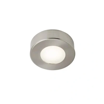 Image of Culina Argi LED Round Under Cabinet Light 3W Tri Colour CCT Opal and Satin Nickel