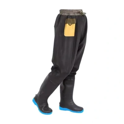 Image of JCWGLY Hip Waders Warm Pants With Boots For Men, Lightweight Fishing Wading Pockets, Fits The Foot (Color : Black, Size 9 UK)