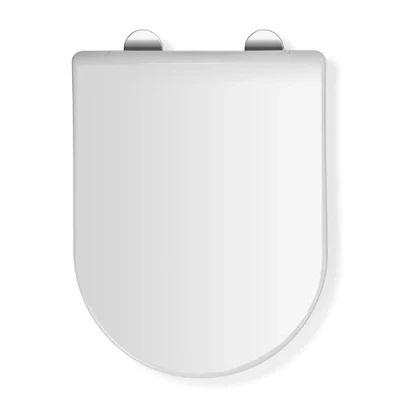 Image of Croydex Malo Flexi Fix Extra Long D Shaped Soft Close Toilet Seat with Anti Bacterial Treated Surface, Top &amp; Bottom Installation, Quick Release Hinges, Adjustable