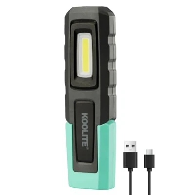 Image of KOOLITE Rechargeable Work Light, LED Inspection Lamp 4000mAh Powerbank Function, Hand Free Worklight with Rotatable 180 Stand, Magnetic Base, Hook Portable Light for Car Repairing Camping Emergency